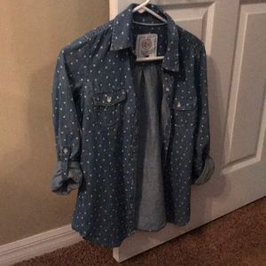 Juniors Button down Jean shirt